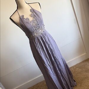 Stella Luce Lavender Halter Maxi with Crochet Waist